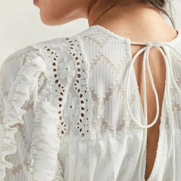 Anthropologie - Not So Serious - Donna Lace Blouse - White - Picture 4 of 13